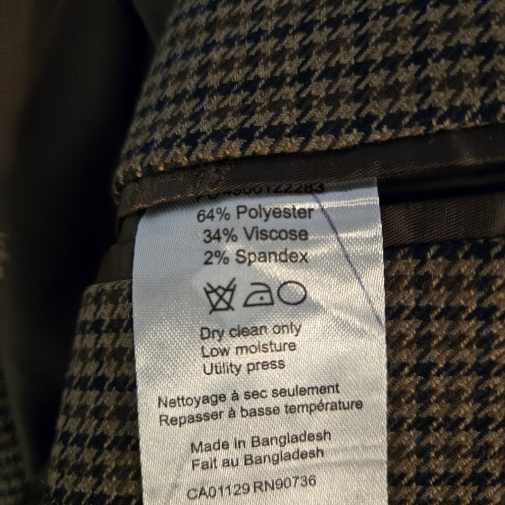 LAUREN by Ralph Lauren Men's Size 46R sporty brown 2-button lined blazer - Picture 8 of 9